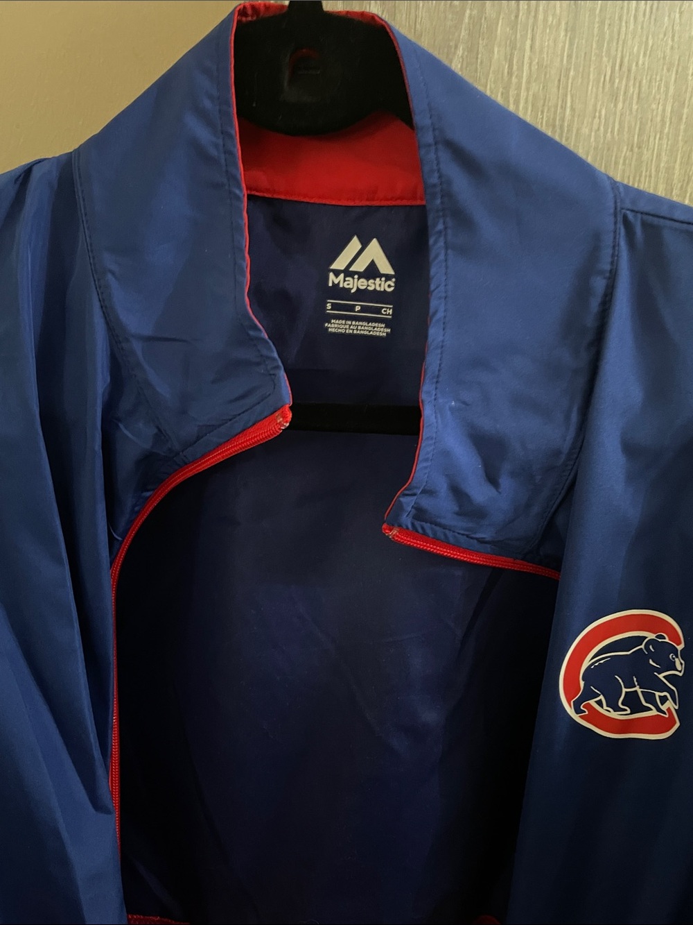 Majestic Royal Blue Chicago Cubs Windbreaker Red Blue Colorway